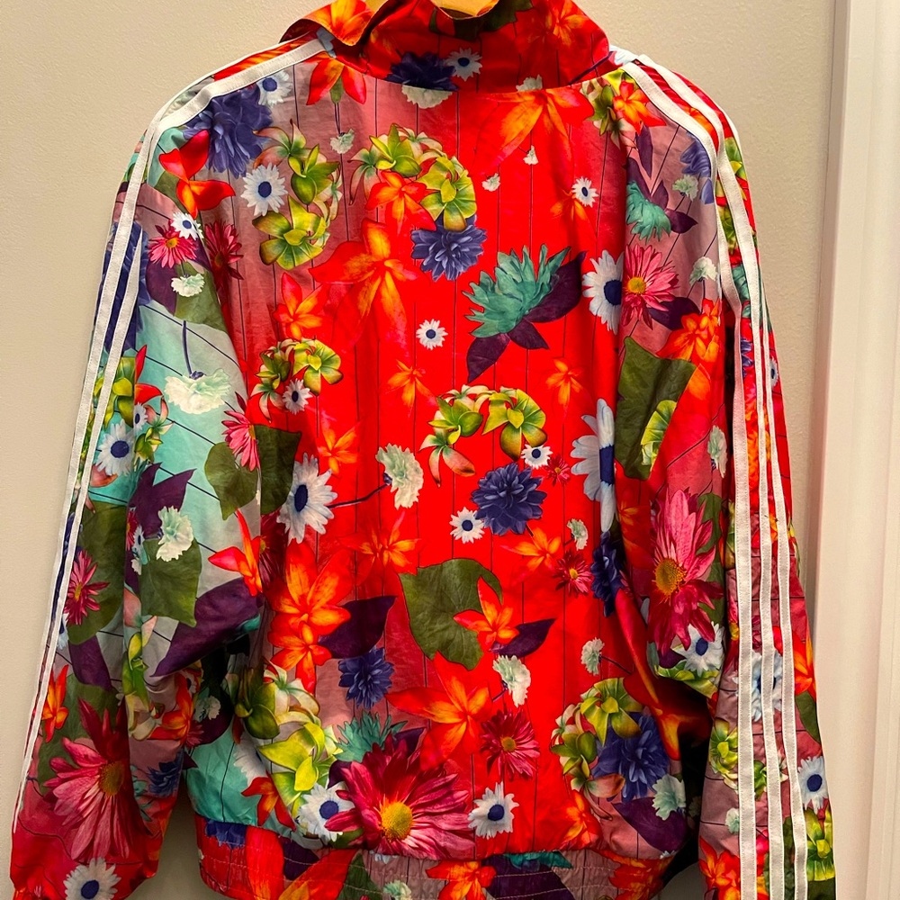 Light weight adidas floral jacket